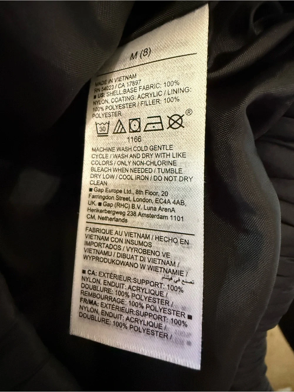 Girl’s Old Navy Quilted Hooded Jacket - Black (8)